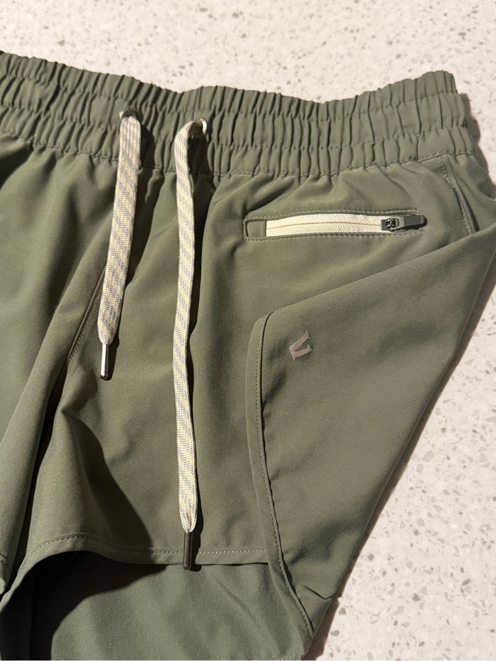 Vuori Women's Olive Green Athletic Shorts with Drawstring